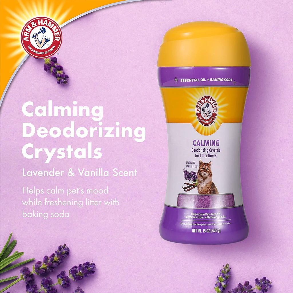 Arm & Hammer Cat Litter Deodorizing Crystals - Lavender & Vanilla Scent 15 oz - 3-Pack