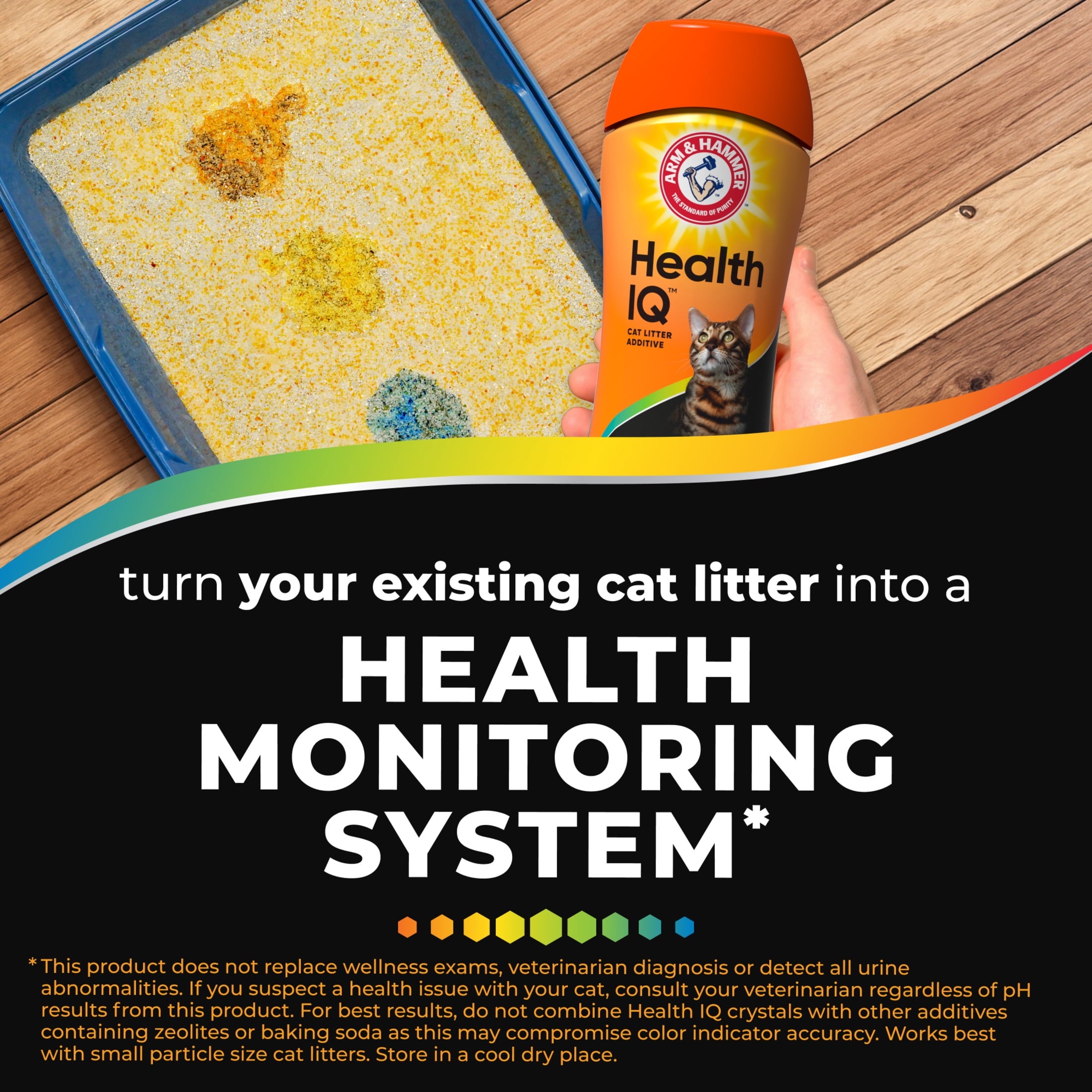 ARM & HAMMER Health IQ Cat Litter Additive - with Color Changing Health Indicators, 6.5 oz