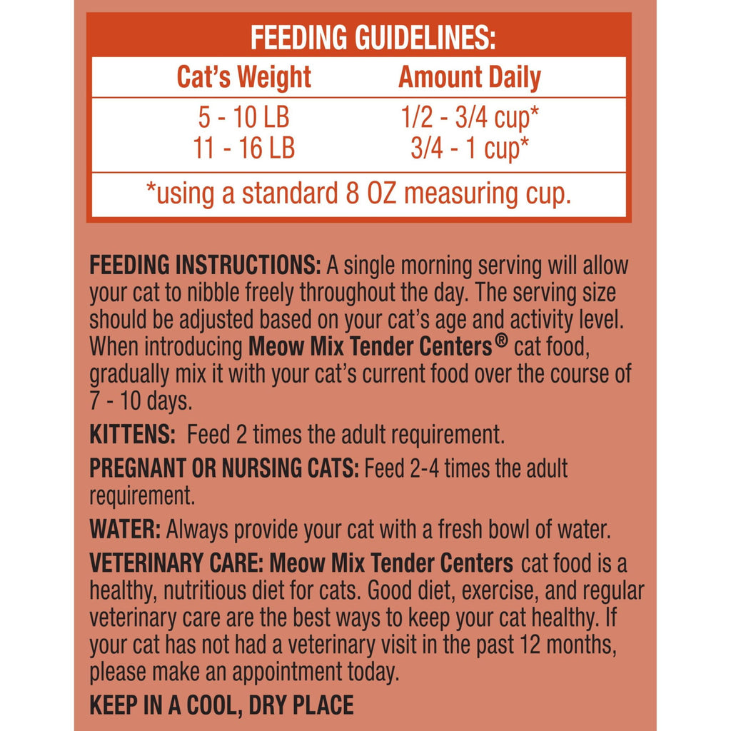 Meow Mix Tender Centers with Basted Bites - Beef & Salmon Flavors, Dry Cat Food, 3 lb. Bag - 2-Pack