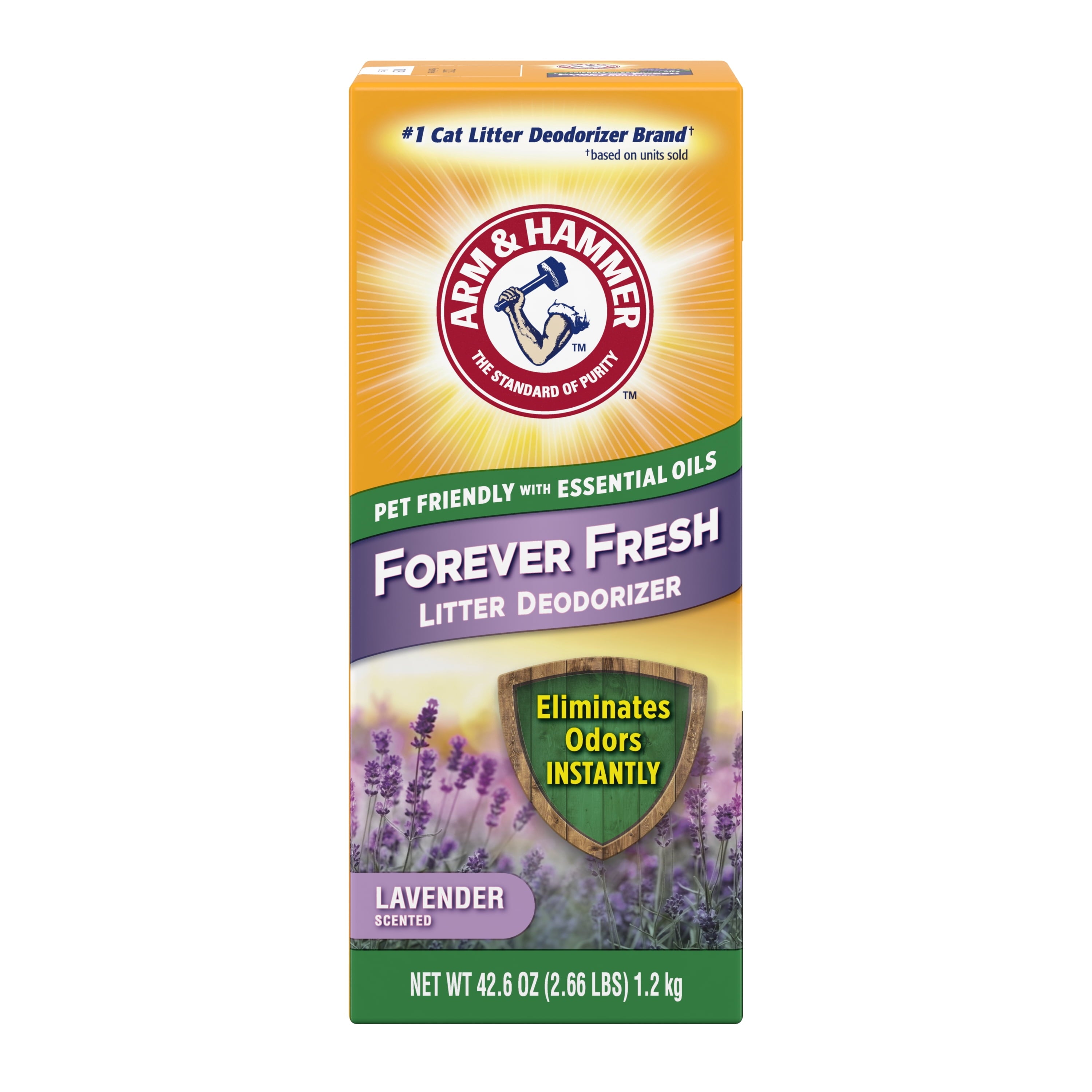 ARM & HAMMER Forever Fresh Cat Litter Deodorizer - Pet-Friendly Lavender Scent, 42.6 oz - 2-Pack