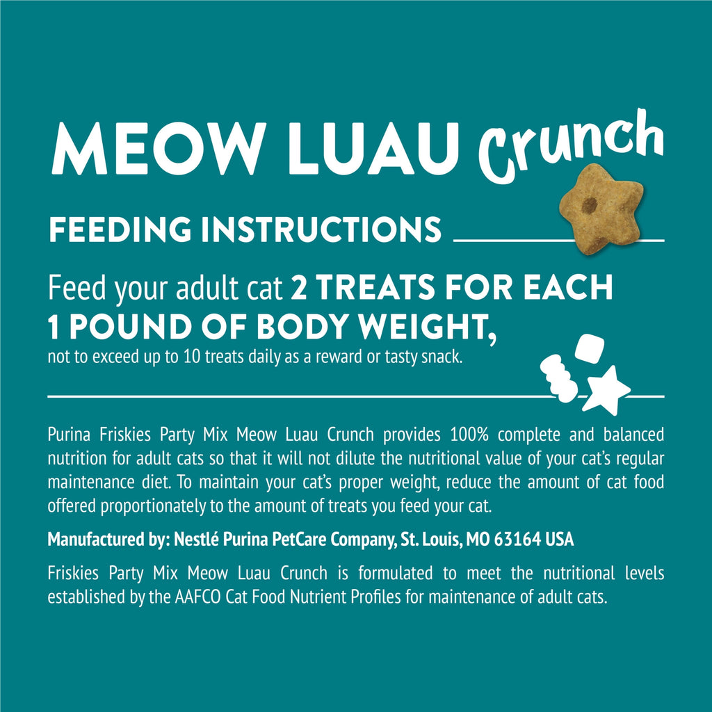 Purina Friskies Party Mix Meow Luau - Cat Treats, Ocean Whitefish, Pork, & Crab, 2.1 oz Bag