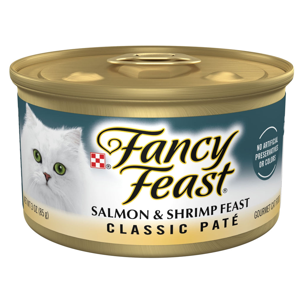 Purina Fancy Feast Salmon & Shrimp Classic Pate Wet Cat Food - 3 oz Can - 24-Pack