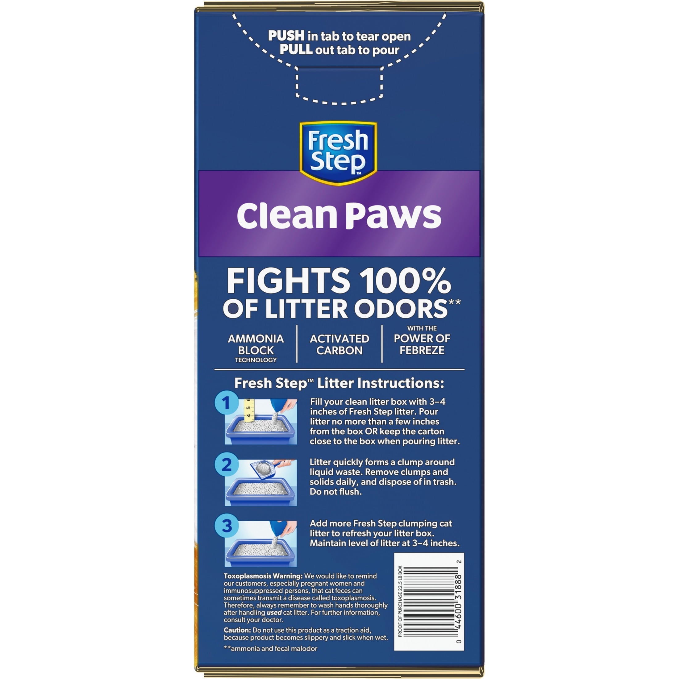 Fresh Step Clean Paws Multi-Cat Scented Clumping Litter with the Power of Febreze - 22.5 lbs