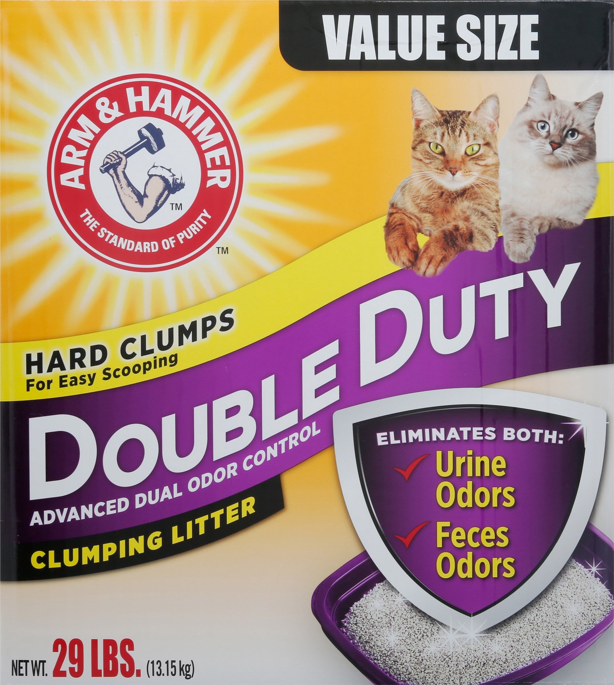 Arm & Hammer 718032 24 lbs Double Duty Advanced Dual Odor Control Clumping Litter