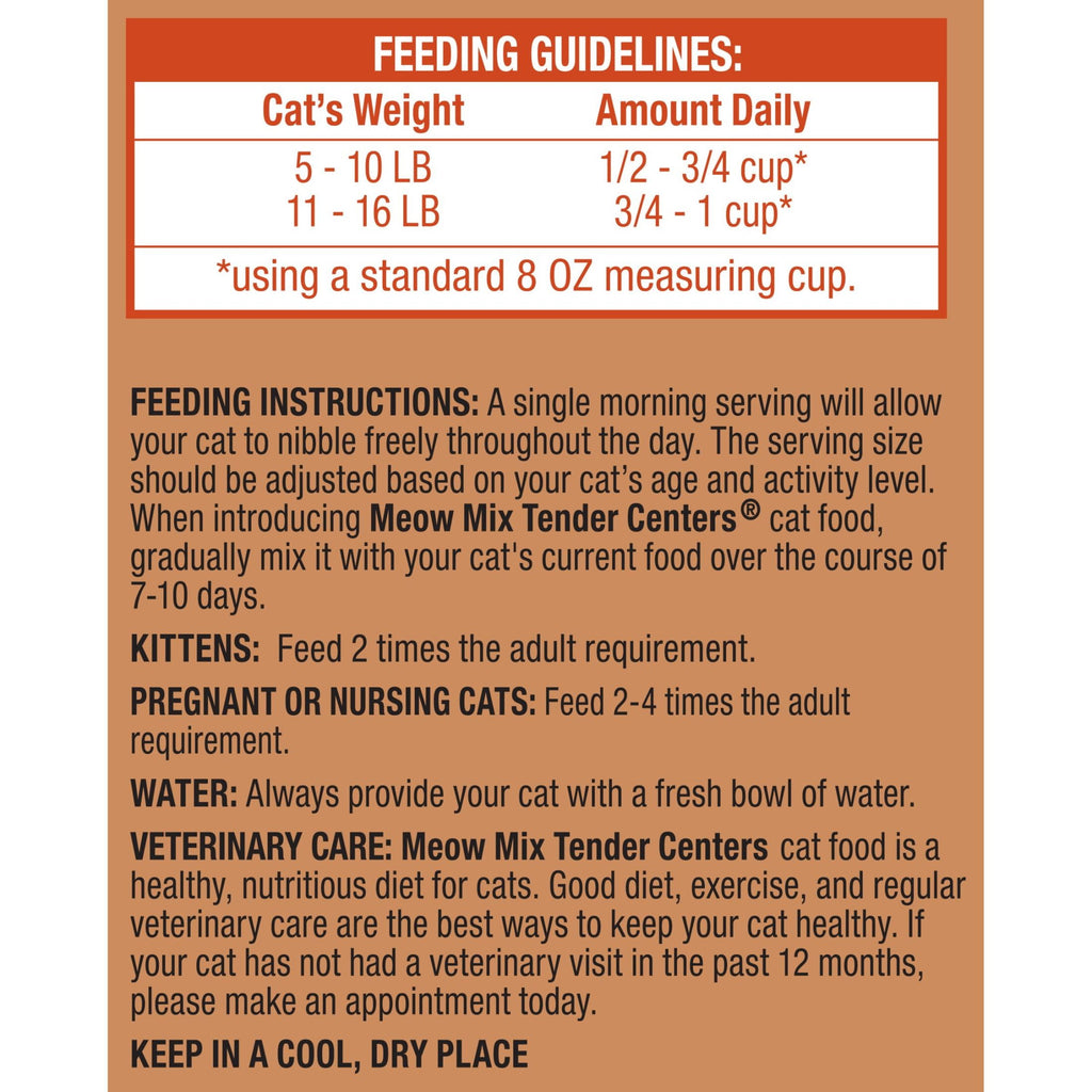 Meow Mix Tender Centers Vitality Bursts - Salmon & Turkey Flavor, Dry Cat Food, 14.2 lb. Bag