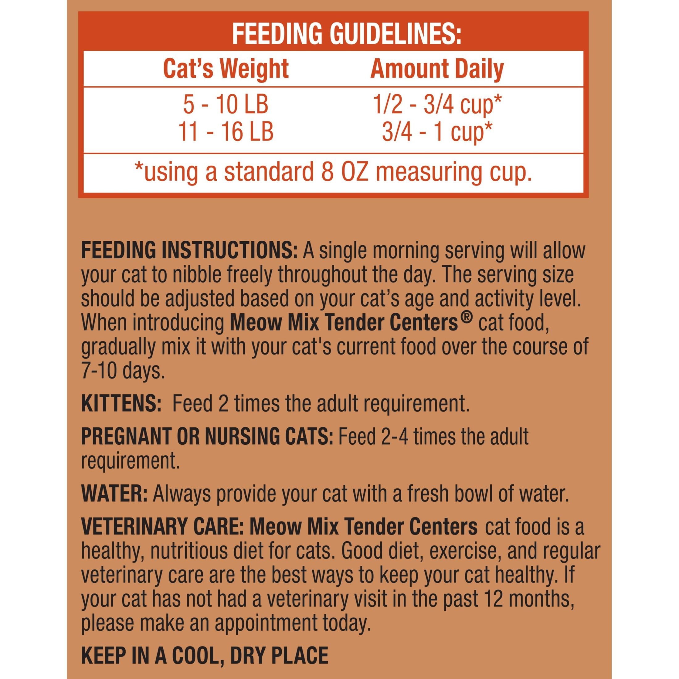 Meow Mix Tender Centers Vitality Bursts - Salmon & Turkey Flavor, Dry Cat Food, 14.2 lb. Bag