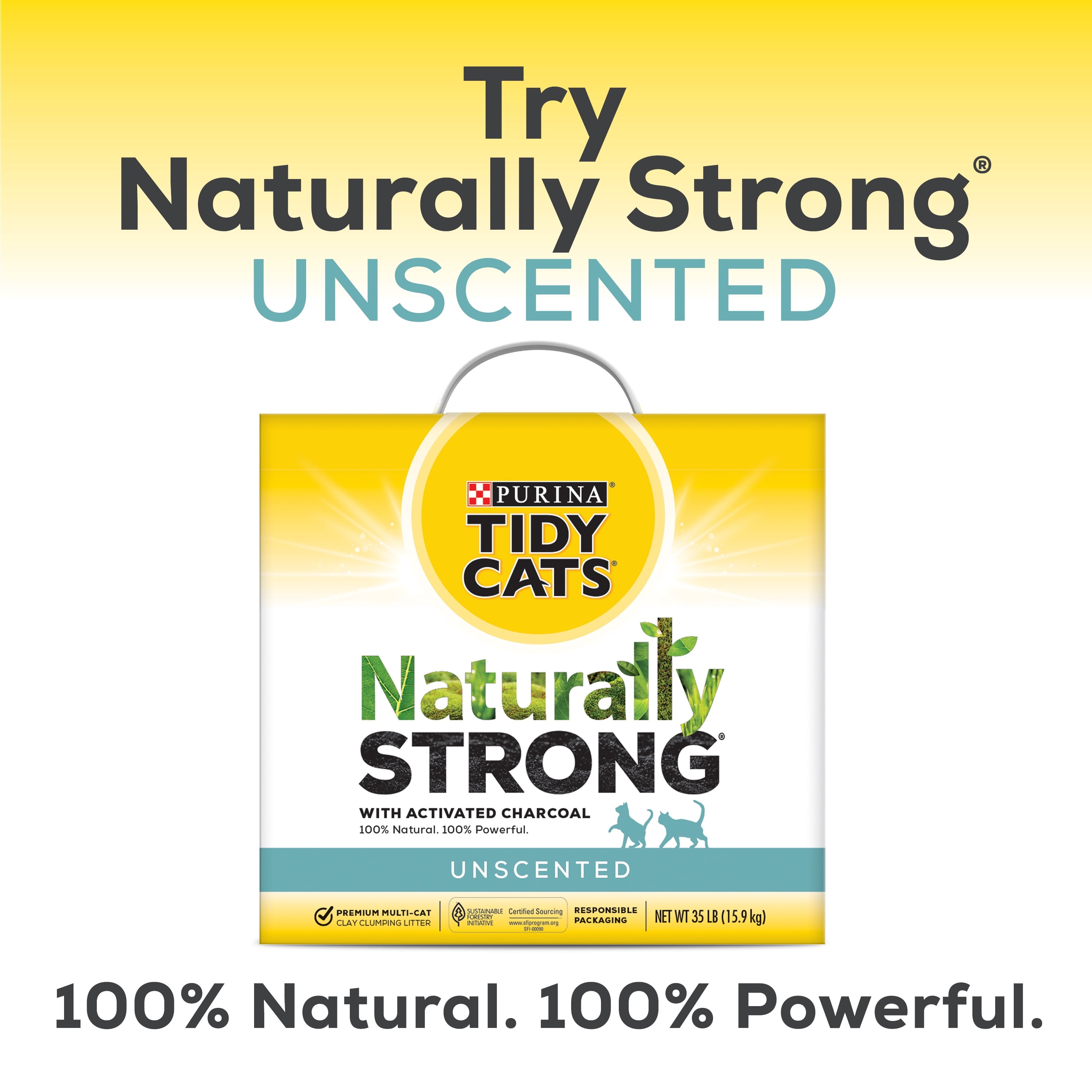 Purina Tidy Cats Clumping Cat Litter - Free & Clean Unscented Multi Cat Litter - 40 lb. Box