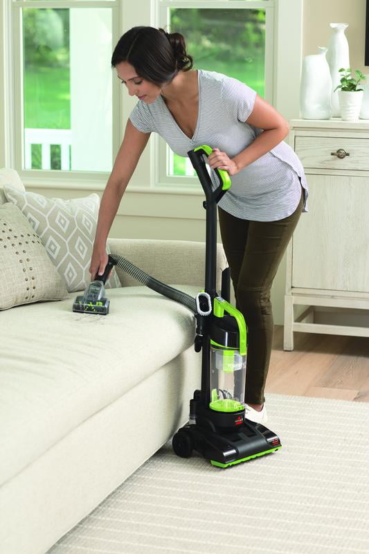 BISSELL PowerForce Compact Turbo - Bagless, Upright Vacuum, Powerful Suction, East Empty Dirt Tank, Lightweight, High Reach Wand, 2690, Green & Black