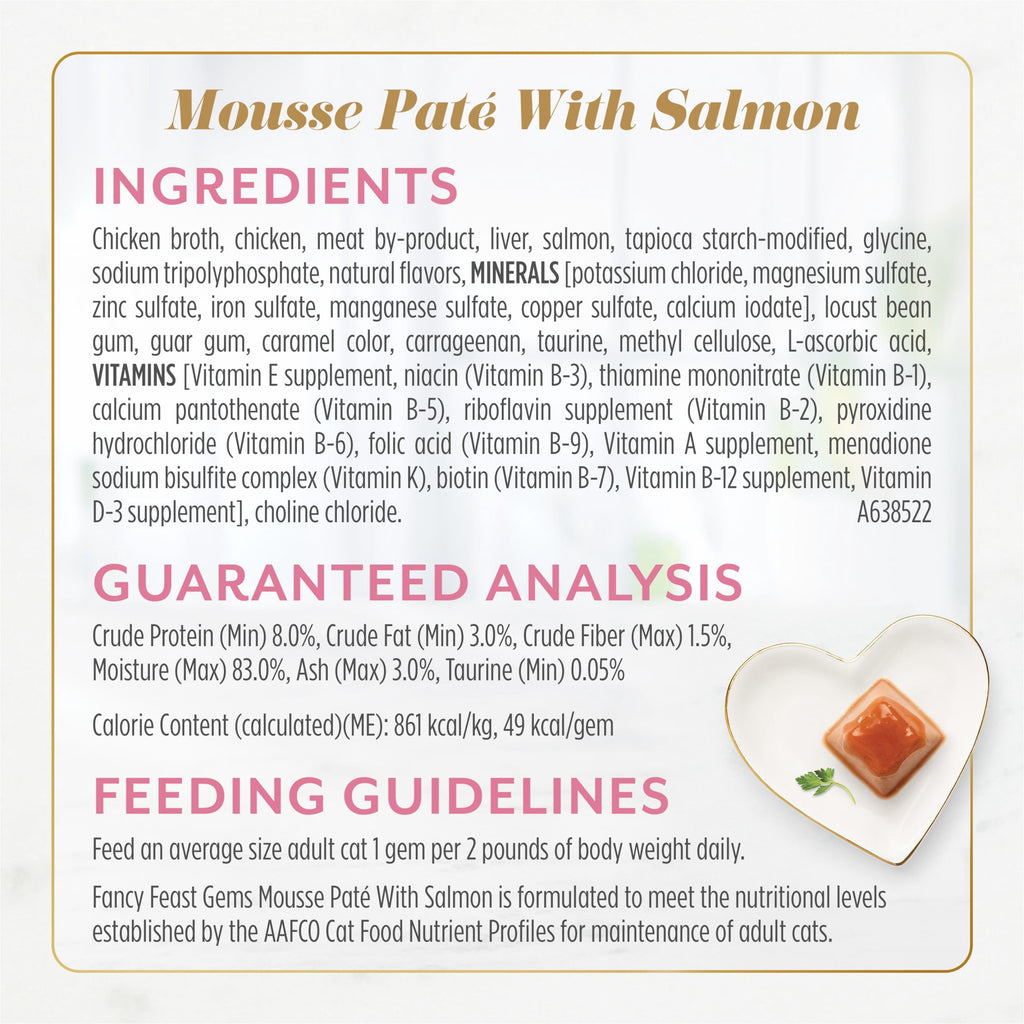 Purina Fancy Feast Gems Salmon & Tuna Flavor Mousse Pate Wet Cat Food Variety Pack - 2 oz Tubs (16 Pack)