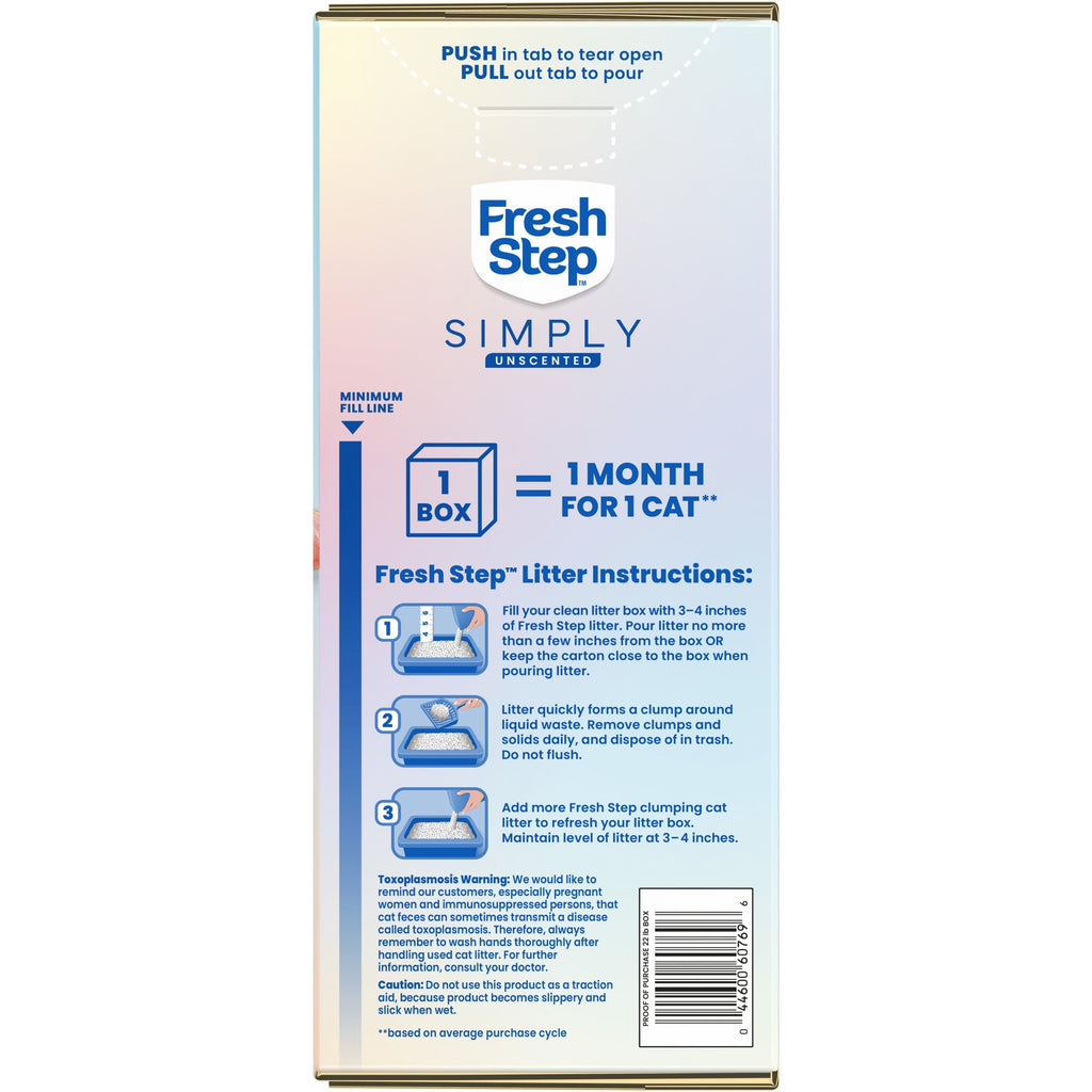 Fresh Step Simply Multi-Cat Clumping Cat Litter - Unscented, 22 lb Box