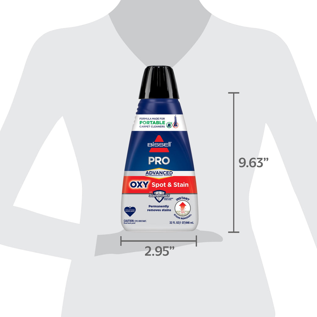 BISSELL Advanced Pro Oxy Spot and Stain Cleaner with StainProtect - Portable Deep Cleaning Formula, Fresh Scent, Removes Stains, Eliminates Odors, and Shield Carpets, 32 fl oz, 2038W