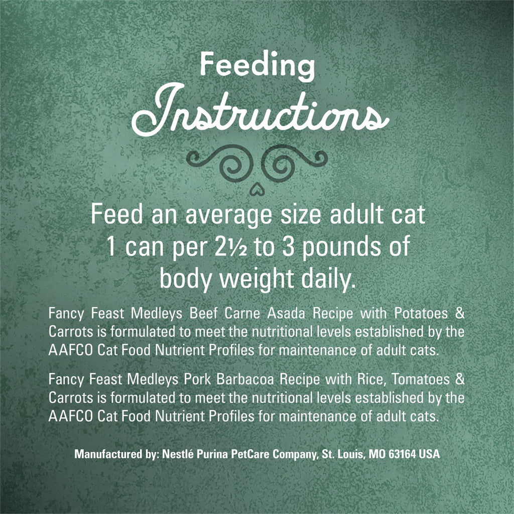 Purina Fancy Feast Medleys Latin America Canned Cat Food Variety Pack - 3 oz. Cans (12 Count)