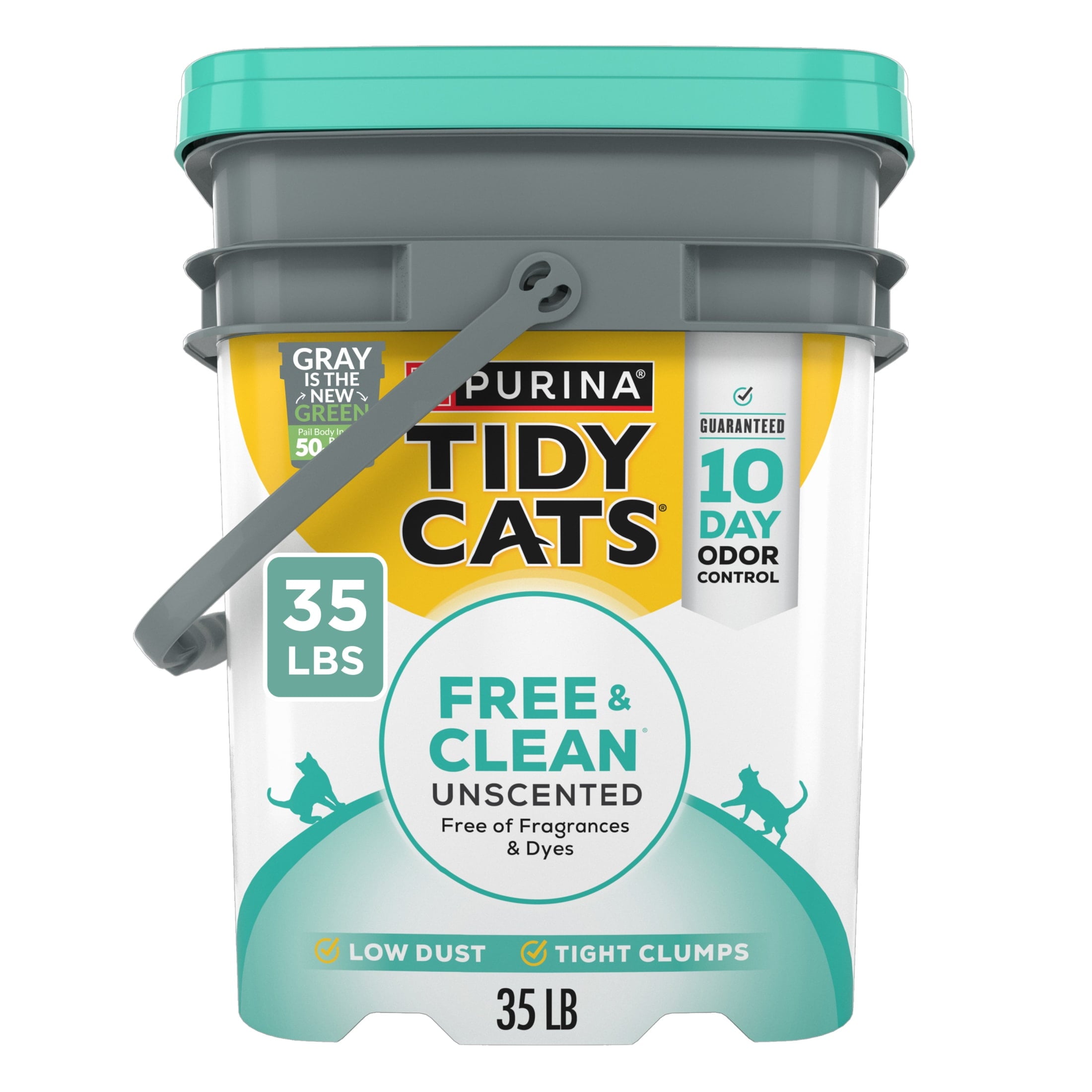 Purina Tidy Cats Free and Clean Clumping Cat Litter - Unscented, 35 lb Pail - 2-Pack