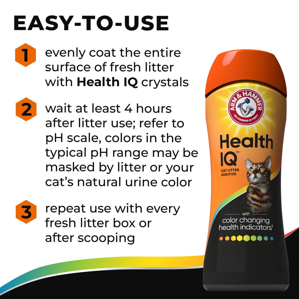 ARM & HAMMER Health IQ Cat Litter Additive - with Color Changing Health Indicators, 6.5 oz