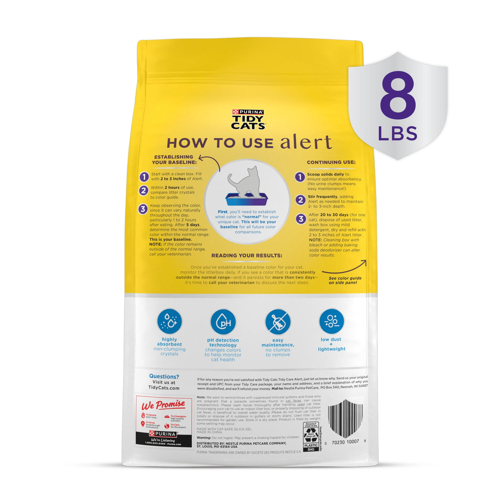 Purina Tidy Cats Tidy Care Alert Health Monitoring Cat Litter - Unscented, 8 lb Bag - 3-Pack