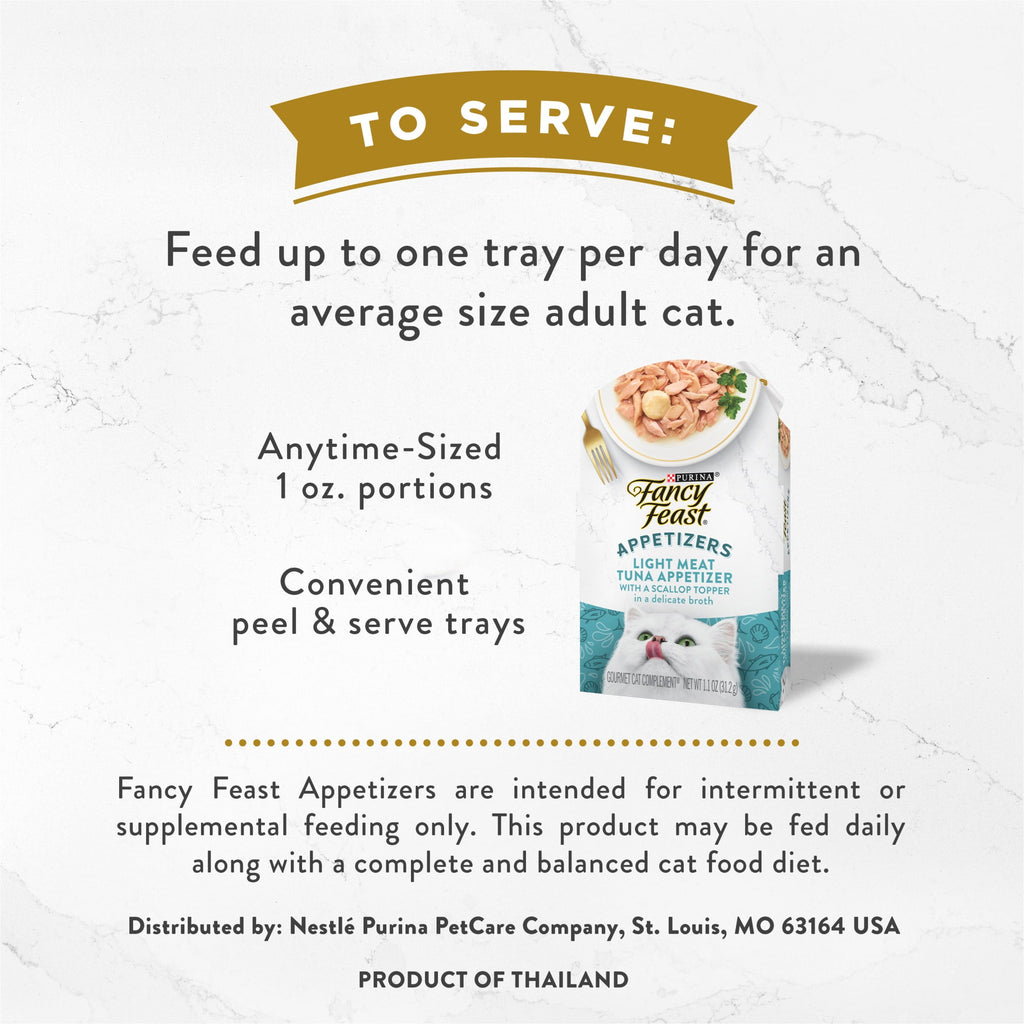 Purina Fancy Feast Appetizers Wet Cat Food - Tuna & Scallop in Broth, 1.1 oz Tray
