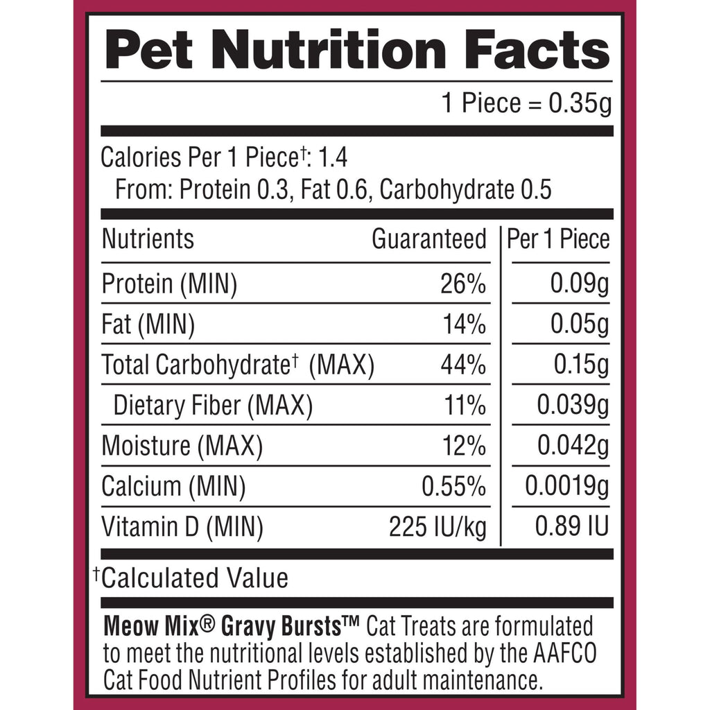 Meow Mix Gravy Bursts Chicken Flavored Cat Treats - 10 oz Bag